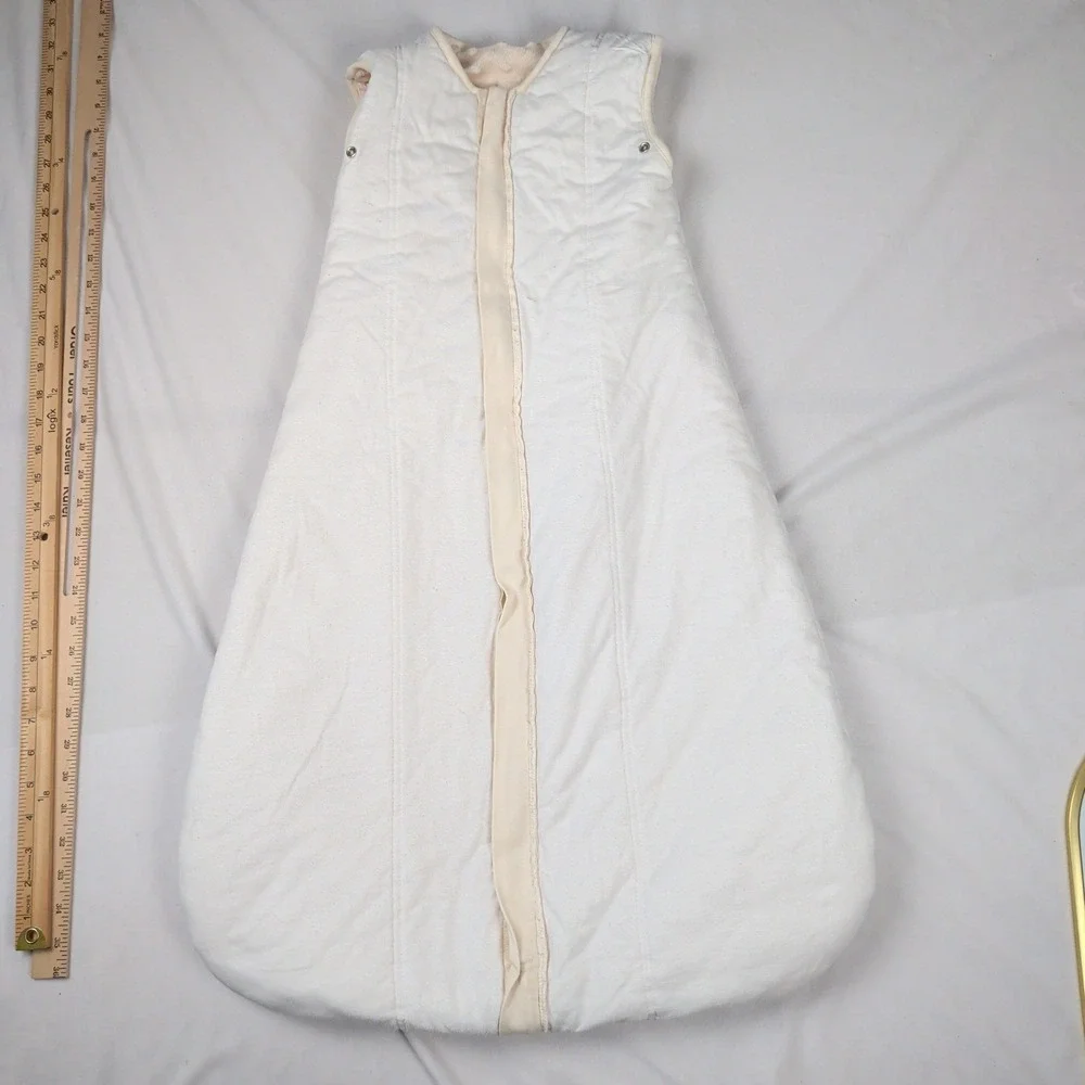 BabyinaBag Minky Dot Sleep Sack Cream Wearable Blanket Medium Earthwalk Design